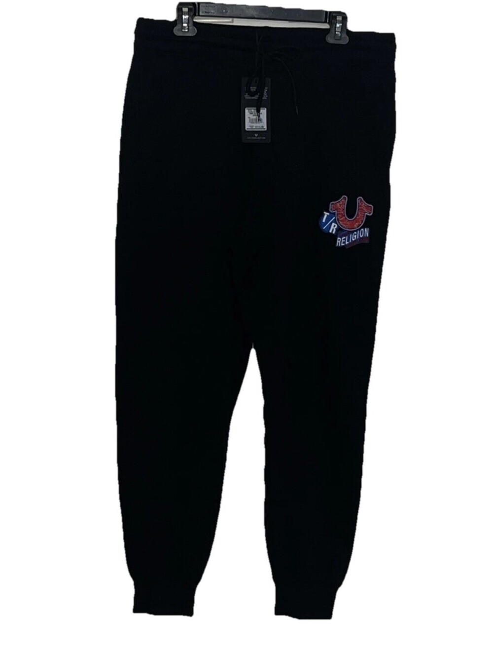 True Religion Embroidered Patch Jogger Men’s Large Jet Black MSRP $114